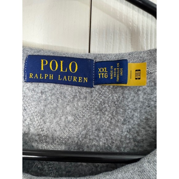 Polo‎ Ralph Lauren Mens Gray Crewneck Sweatshirt Spellout Logo Athletic XXL - Picture 5 of 9